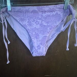 Roxy Lavender Floral Tie-Side Bikini Bottoms